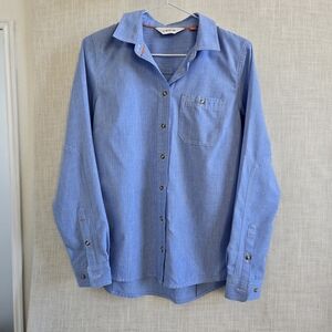 Orvis Tech Chambray Long Sleeve Shirt in Blue Chambray Like New Women's Size XS
